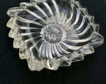 Vintage crystal glass ashtray