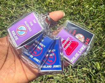 Custom NFC Emergency Keychain Tag: Allergy & Contact Info for Kids