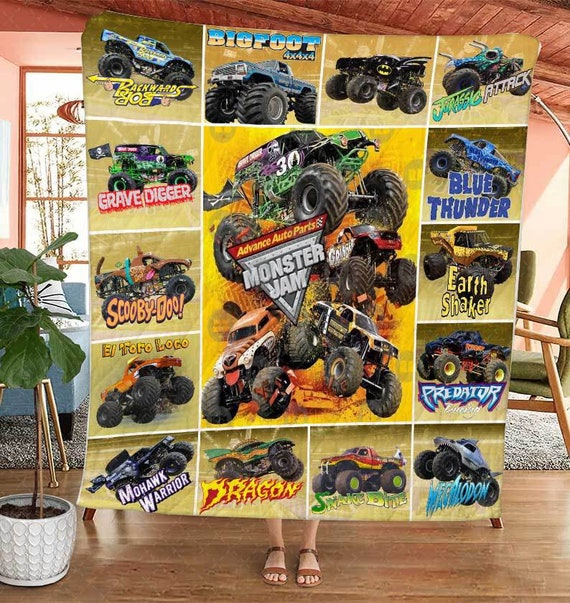 Monster Jam Quilt Blanket Monster Truck Patch Quilt Etsy