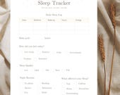 Sleep Tracker Printable, Wellness Planner, Daily Sleep Log, Self Care Digital Download, Night Routine, A4 & A5, Minimal Aesthetic