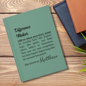 Difference Maker Journal with Name Custom Difference Maker Definition Personalized Leather Notebook Coworker Gift Mentor Gift,Christmas Gift