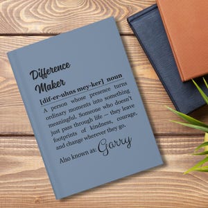 Difference Maker Journal with Name Custom Difference Maker Definition Personalized Leather Notebook Coworker Gift Mentor Gift,Christmas Gift