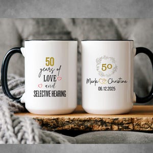 50th Anniversary Mug, Custom 50th Anniversary Gift, 50th Anniversary Gift For Parents, 50th Anniversary Cup Personalized, Anniversary Gift