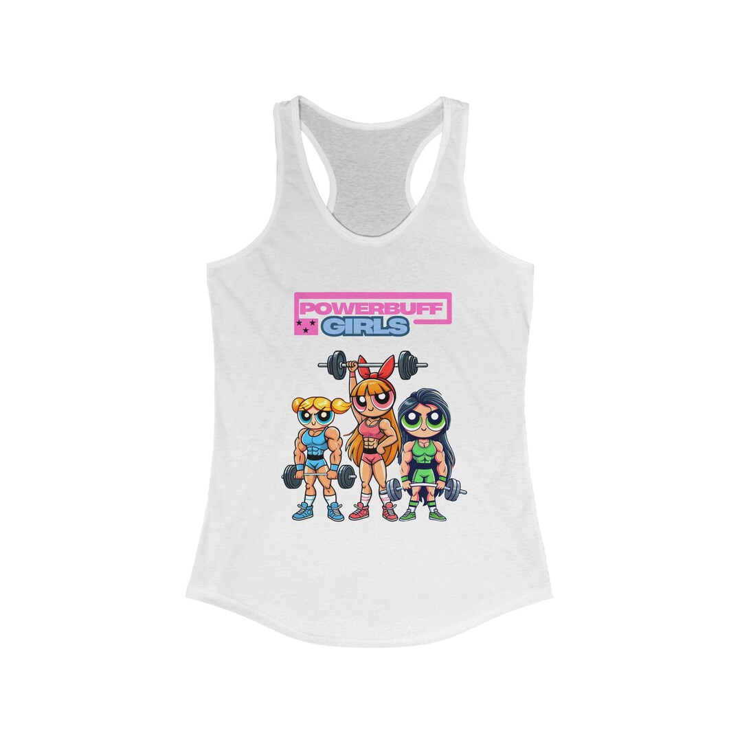 Powerbuff Powerbuff Girls Fitness Tank, Women's Racerback Gym Top - Etsy
