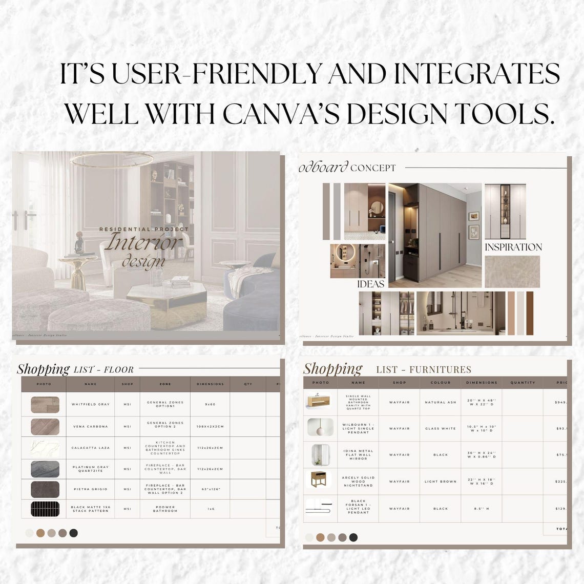 Ffe Shcedule Example FF&E Schedule Template for Interior Designers. - Etsy