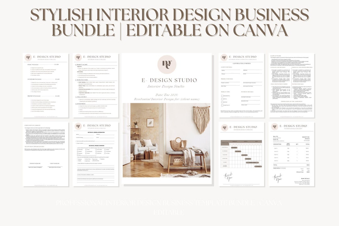 Elevate Your Business With Interior Design Canva Bundle - Etsy