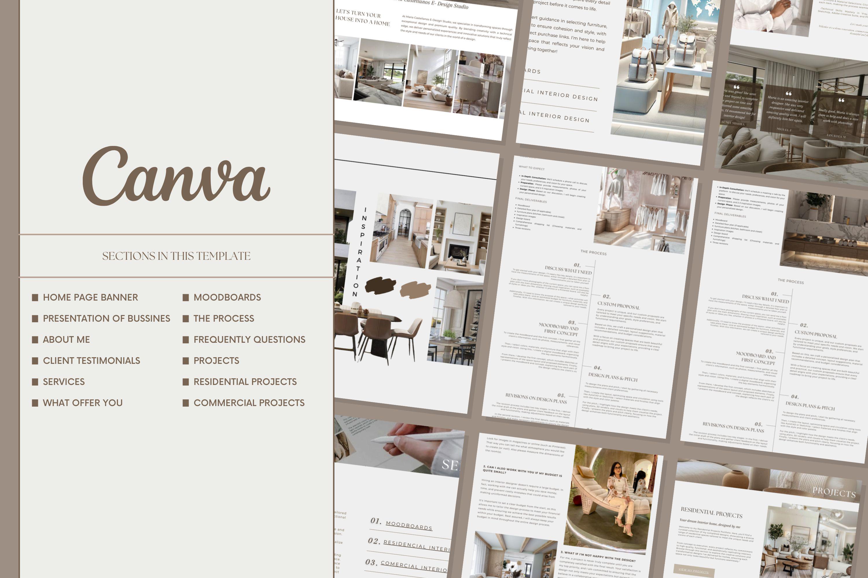 Interactive Portfolio Design on Canva - Perfect for Interior Designers ...