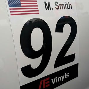 Custom Race Number (Vinyl Decal or Magnet)