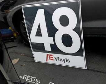Custom Race Number Version 2 (Vinyl Decal or Magnet)