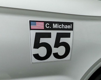Custom Race Number Version 3 (Vinyl Decal or Magnet)