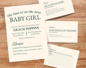 Baby Shower Invite – "The Bun is in the Oven" Recipe Theme