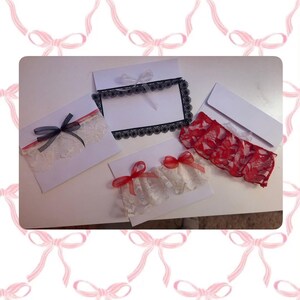 Pacote de Natal - cartões artesanais - laços e rendas - cartões de felicitações - cartões de Natal - cartas de amor