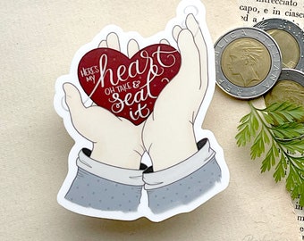 Here's my heart hand lettered and illustrated hymn vinyl waterproof sticker label