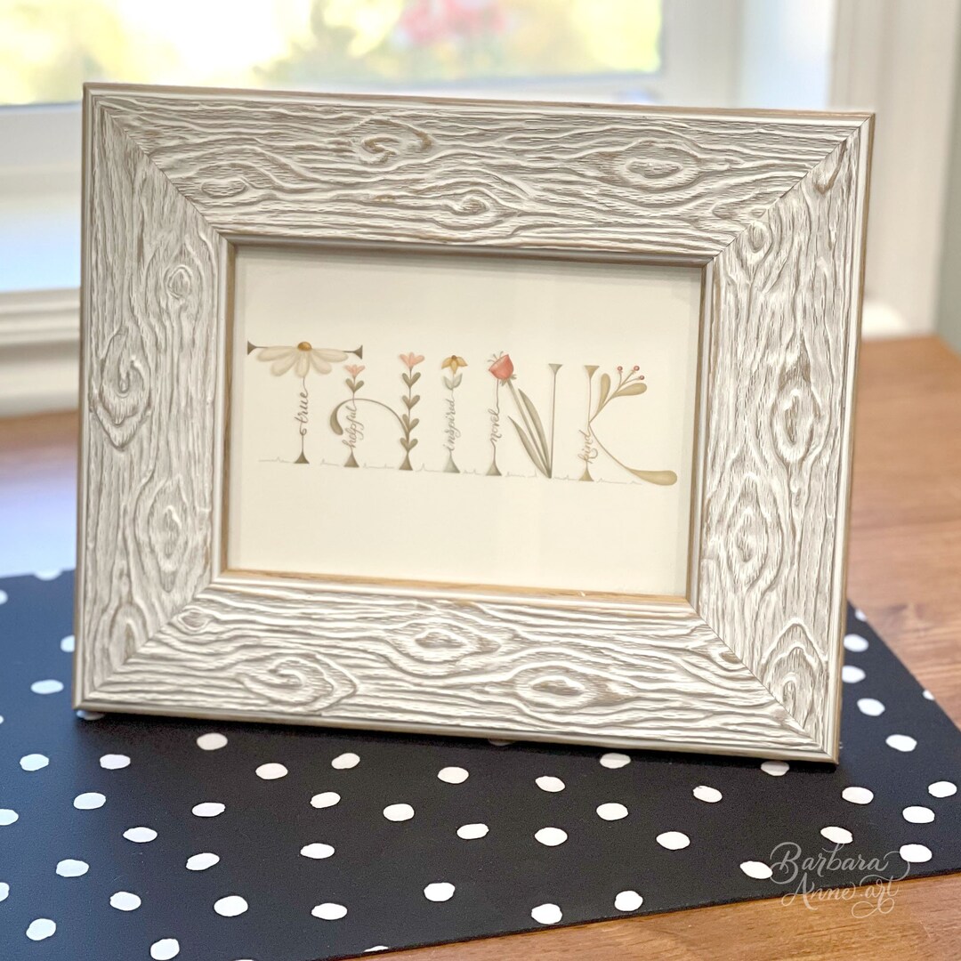 THINK Before You Speak Frameable Floral Giclee Art Print Illustrated