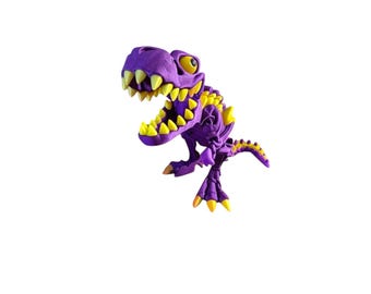 Flexi Rex Fidget Toy – Articulated Animal T-Rex Dinosaur Skeleton, 3D Printed Desk Pet, Gift for Kids & Adults