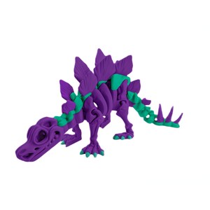 Flexi Stegosaurus Fidget Toy – Articulated Animal Dino Skeleton, 3D Printed Desk Pet, Gift for Kids & Adults