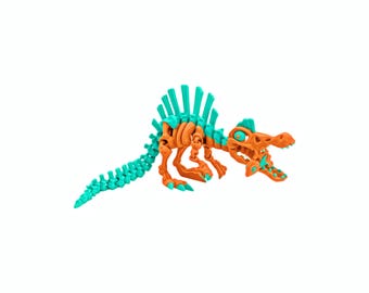 Spinosaurus Flexi Desk Pet – Articulated Animal Dino Fidget Toy, 3D Printed Skeleton, Gift for Kids & Adults