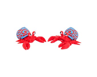 Hermit Crab Flexi Fidget – Articulated Animal Beach Desk Pet, 3D Printed Toy, Gift for Kids & Adults