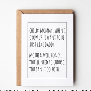 Sarcastische verjaardagskaart, als ik later groot ben, wil ik net als papa zijn, grappige afdrukbare verjaardagskaart, geweldig voor vrienden of familie