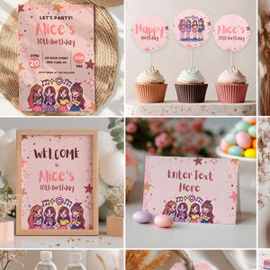 Editable K-pop Party Decorations | K-pop Singer Birthday Bundle | Korean Pop Party Set | Instant Download