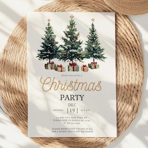 Editable Christmas Party Invitation | Holiday Celebration Template | Instant Download