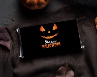 EDITABLE Halloween Party Candy Bar Wrapper , Halloween Party Chocolate Bar Wrappers, Party Favors , Digital Download 8536