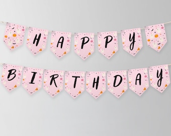 Pink Boo Ghost Birthday Banner: Halloween Party Decor (Printable Download) 9162