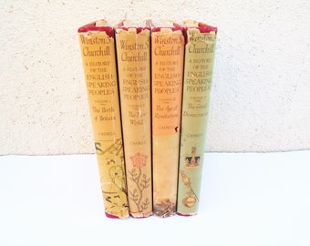 1950's History Books "A History of The English-Speaking Peoples" By Winston Churchill