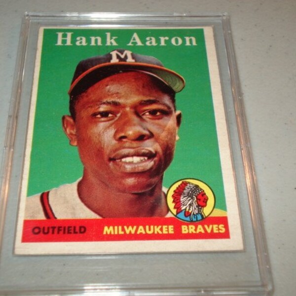 Hank Aaron Card 1958 Topps Baseball  Card  Of  Henry   Aaron