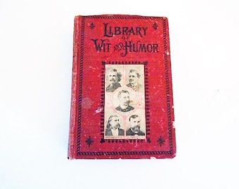 1901 Antique Humor Book: Library of Wit by Eli Perkins