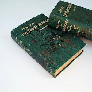 Vintage Book 1888 &quot;Through The Dark Continent&quot;, Rare Exploration Book, Historical Hardcover, Collector&#39;s Edition