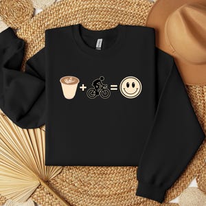 Coffe+Cycling=Smile, cycling sweatshirt, Cycling Shirt, Bicycling TShirt, Bicycling Shirt, Gift for Cyclist, Cyclist Gift, Biking Shirt