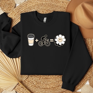 Coffe+Cycling=Smile, cycling sweatshirt, Cycling Shirt, Bicycling TShirt, Bicycling Shirt, Gift for Cyclist, Cyclist Gift, Biking Shirt