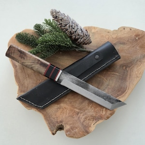 11&quot; Handmade Wooden Handle Tanto Knife Japanese Knife Samurai Knife with Sheath Personalized Gifts Engraved Knife (Wh180-B)