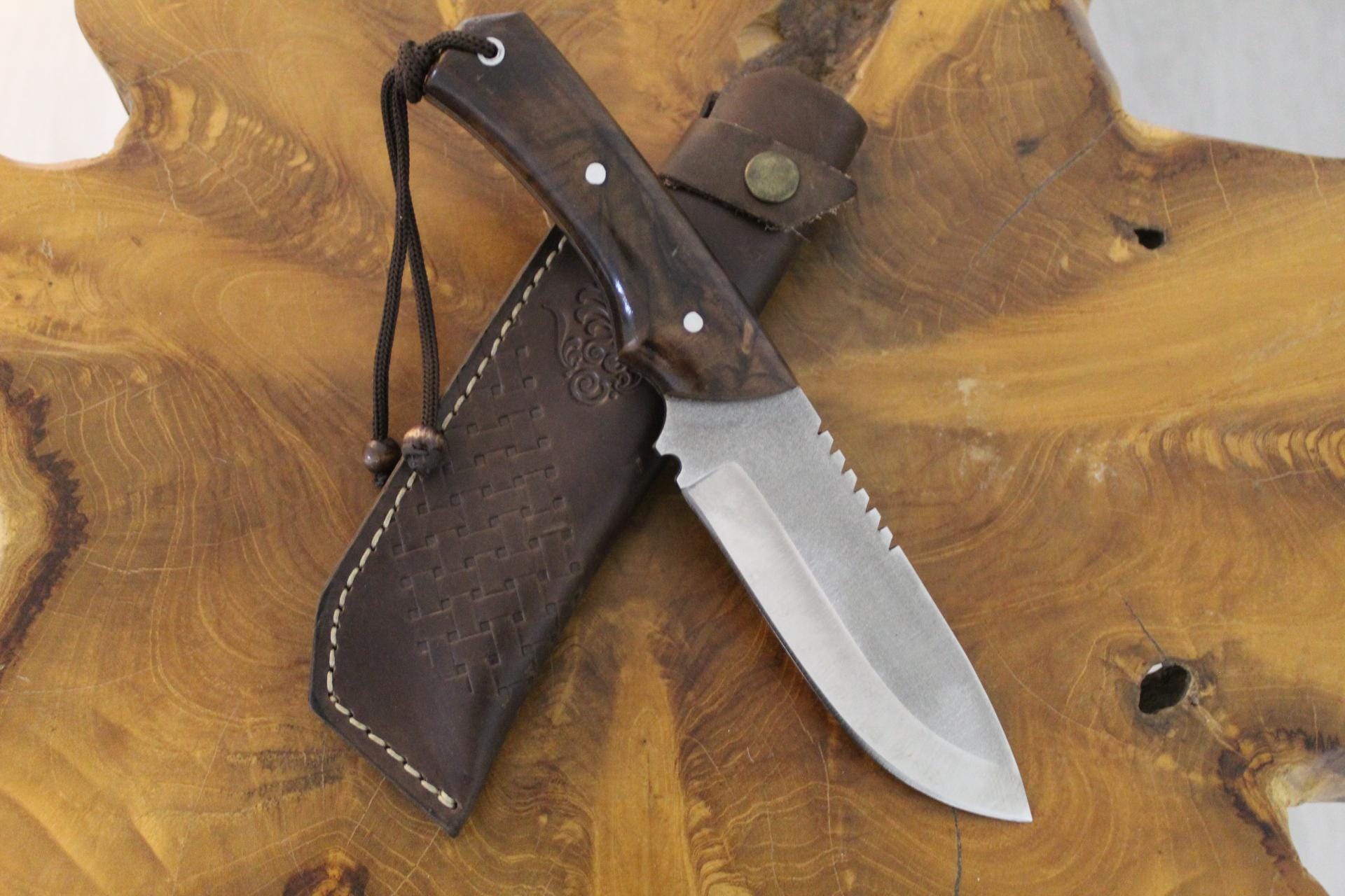 9.8" Handmade Customizable Outdoor Knife Tactical Camping Knife German Steel Knife with Sheath (Wh101)
