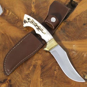 10&quot; Bowie Knife Hunting Knife Groomsmen Gifts Engraved Knife Personalized Knife Deer Antler Knife (Dh036)