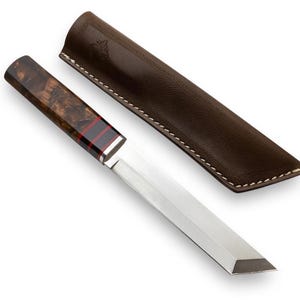 11インチ 手作り木製ハンドル タントーナイフ 日本刀 侍刀 鞘付き 名入れギフト 彫刻入りナイフ (Wh180)
