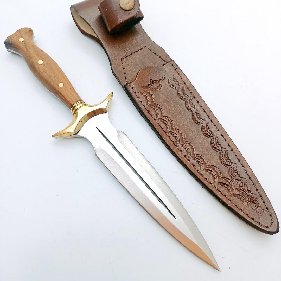 Hand Some Handle Walnut Wood Handle Dagger Knife With Sheath Custom Gifts for Men Athame ...