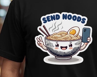 Send Noods Ramen Tee: Funny Cartoon Noodle Shirt