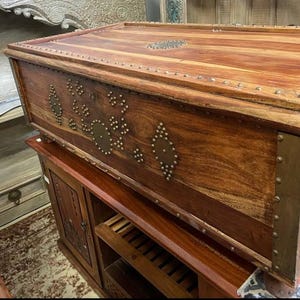 Vintage Wood Trunk/handmade/antique trunk