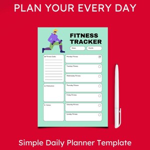 Weekly Fitness Tracker | Printable Workout Planner & Goal Setting Template