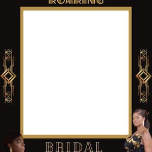 Custom Roaring 20s Digital Photo Frame Prop | Gatsby Party Printable Art Deco Backdrop | Editable 18x24 Photo Booth Template