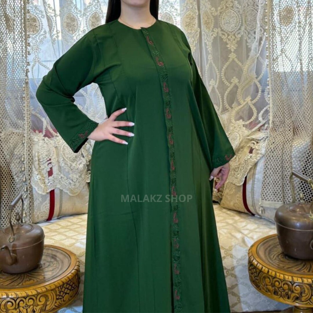 Marokkanische Gandoura Kaftan Kleid für Frauen Gestreift Boho Kaftan Handgeferti