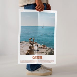 Póster de viaje de Cassis, póster del sur de Francia, impresión del sur de Francia, decoración de playa de Cassis, póster francés vintage, impresión retro de Cassis, película de 35 mm