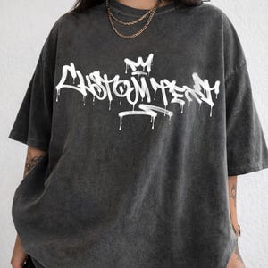 Benutzerdefinierte Graffiti Name Shirt, personalisierte Streetwear T-Shirt, Urban Spray Paint Style