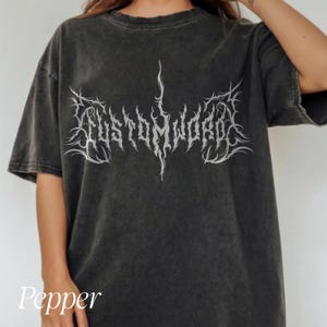 Custom Text Heavy Metal T-Shirt, Gothic Typography Tee