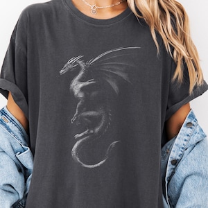 Fantasy Dragon Graphic T-Shirt: Retro Dragon Lover Shirt