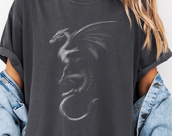 T-shirt graphique Fantasy Dragon : chemise rétro pour amoureux des dragons