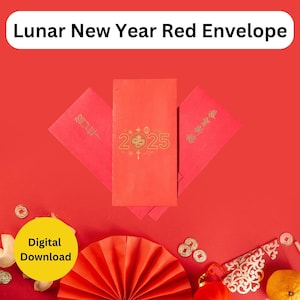 Neues Mondjahr Roter Umschlag Handwerk, Jahr der Schlange Umschlag, Neujahr 2025 der Schlange Roter Umschlag, Chinesischer Roter Umschlag DIY, PDF
