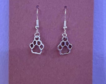 Hand Crafted Dog Paw Charm Earrings